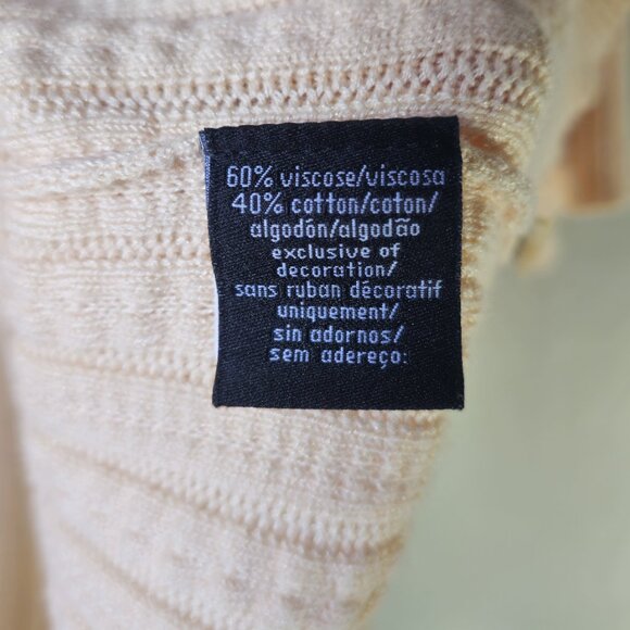 Calvin Klein Jeans Short Sleeve Open Cardigan Sweater Light Yellow Size Large - Picture 5 of 6